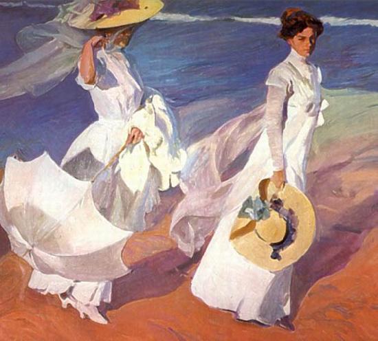 Joaquin Sorolla Walk on the Beach, oil painting picture
